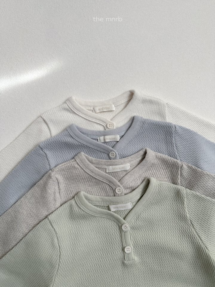 Mini Robe - Korean Baby Fashion - #onlinebabyshop - Waffle Placket Tee - 3