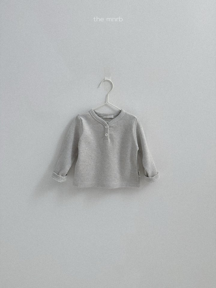 Mini Robe - Korean Baby Fashion - #onlinebabyshop - Waffle Placket Tee - 4