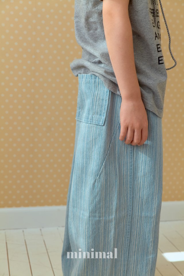 Minimal - Korean Children Fashion - #Kfashion4kids - Washed Stripe Denim Pants - 9