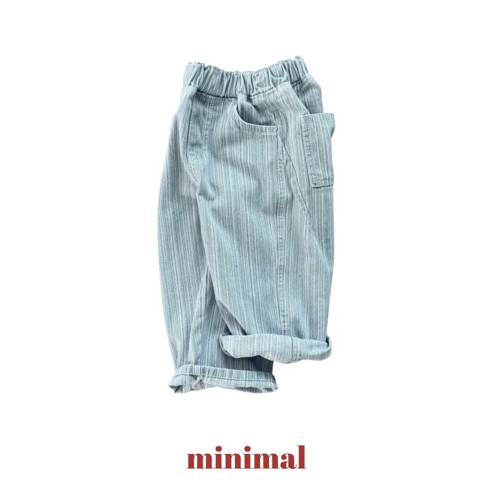 Minimal - Korean Children Fashion - #childofig - Washed Stripe Denim Pants