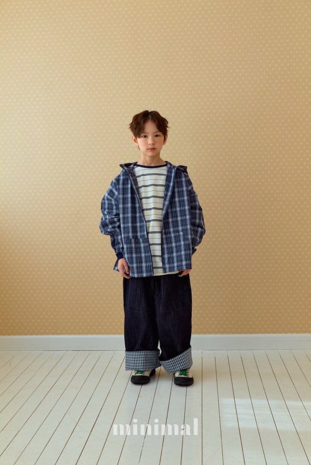 Roll Up Check Denim Pants by Minimal for Child - view 9