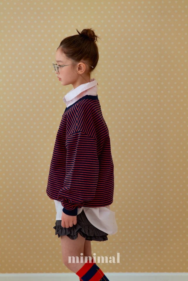 Minimal - Korean Women Fashion - #momslook - Stripe V Neck Sweatshirt (Adult) - 3