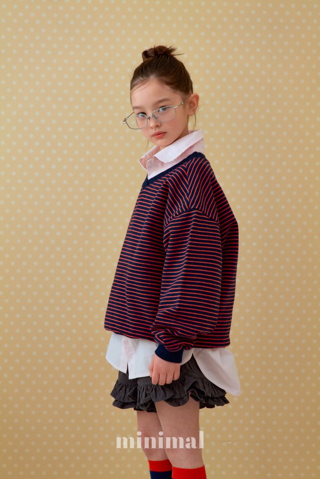 Minimal - Korean Women Fashion - #womensfashion - Stripe V Neck Sweatshirt (Adult) - 6