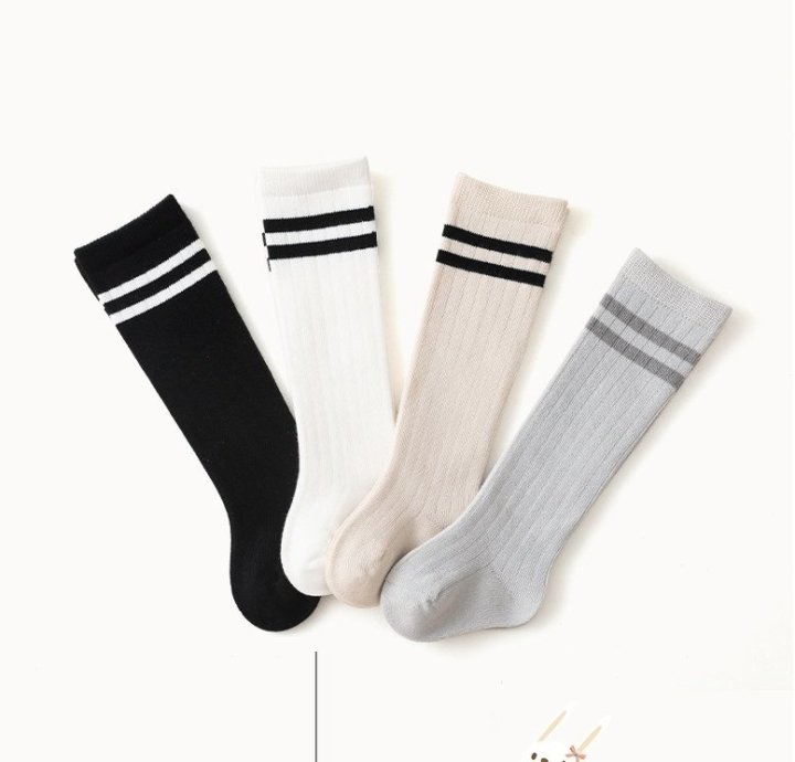 Miso - Korean Baby Fashion - #babyfashion - Double-Stripe Knee Socks - 2