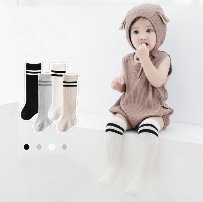Miso - Korean Baby Fashion - #babyfever - Double-Stripe Knee Socks - 3