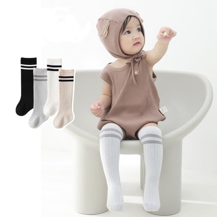 Miso - Korean Baby Fashion - #babyfever - Double-Stripe Knee Socks - 4