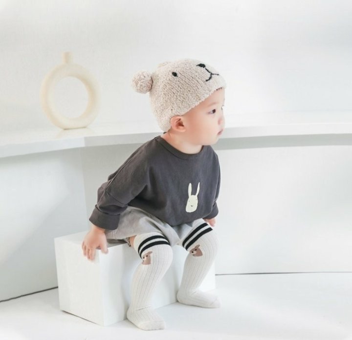 Miso - Korean Baby Fashion - #babygirlfashion - Double-Stripe Bear Socks - 3