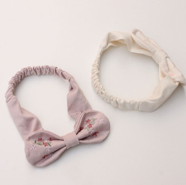 Miso - Korean Baby Fashion - #babyoninstagram - Flower Embroidered Hair Band (Bebe) - 5