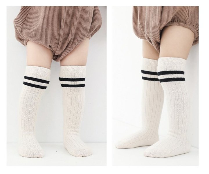 Miso - Korean Baby Fashion - #babyoninstagram - Double-Stripe Knee Socks - 6