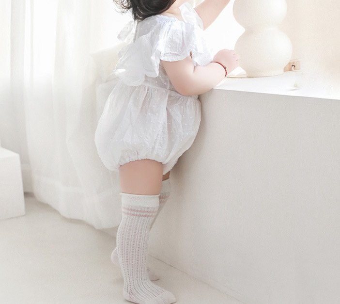 Miso - Korean Baby Fashion - #babyoninstagram - Flower Smile Knee Socks - 4