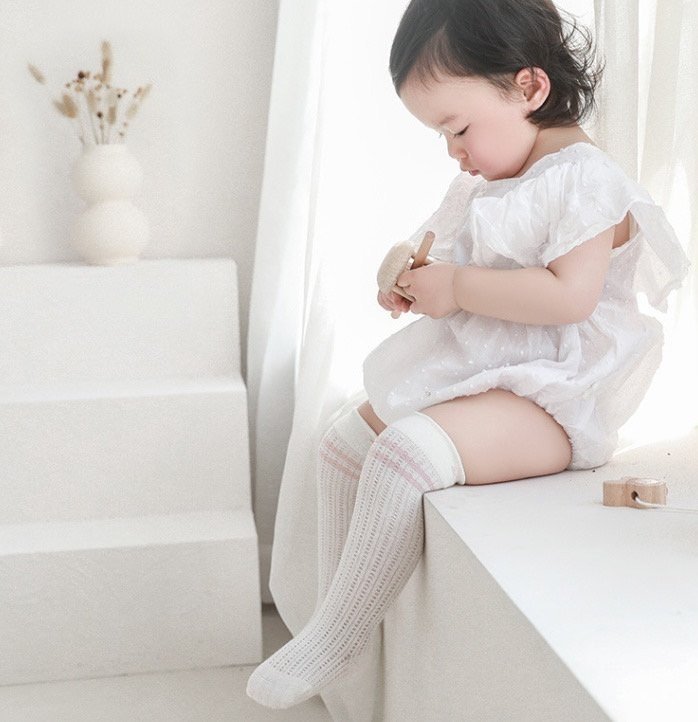 Miso - Korean Baby Fashion - #babyoutfit - Flower Smile Knee Socks - 5