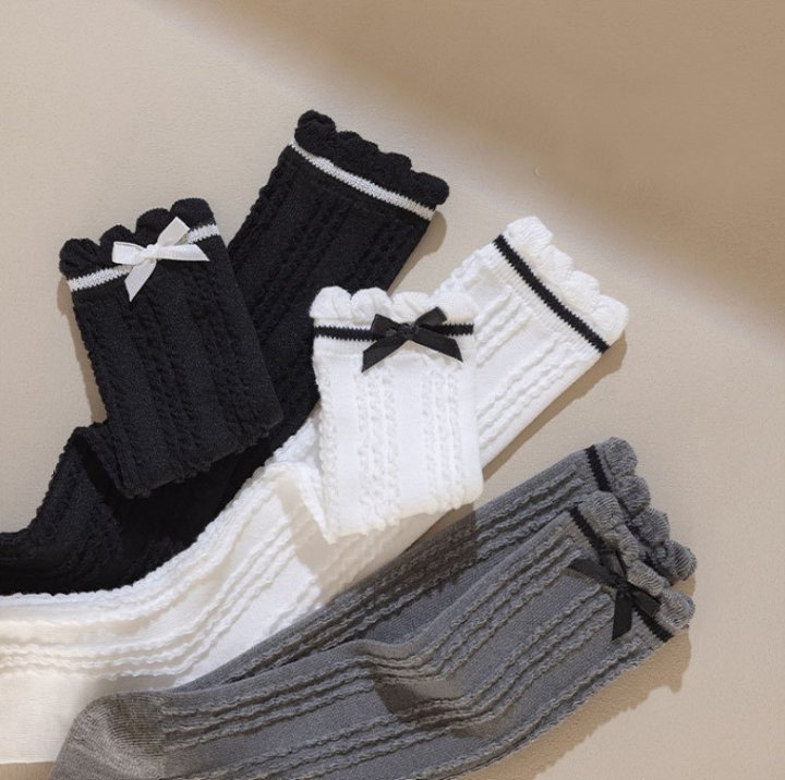 Miso - Korean Children Fashion - #Kfashion4kids - Ribbon Cable Knit Tights - 10