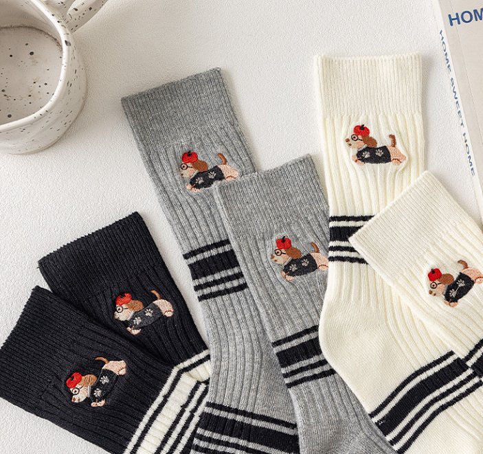 Miso - Korean Children Fashion - #Kfashion4kids - Puppy Stripe Tights - 2