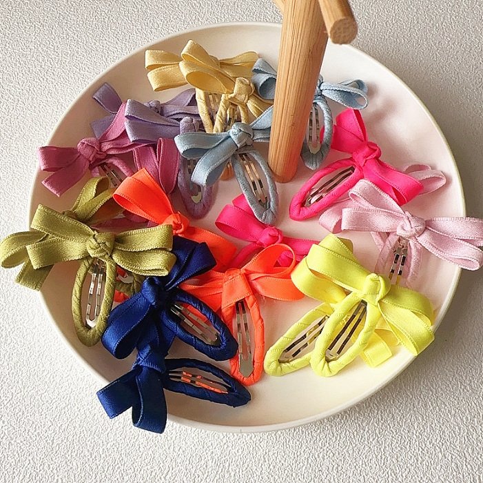 Miso - Korean Children Fashion - #childofig - Vivid Ribbon Snap Hair Clip - 3