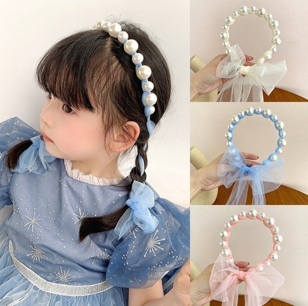 Miso - Korean Children Fashion - #childofig - Pearl Lace Hairband - 7