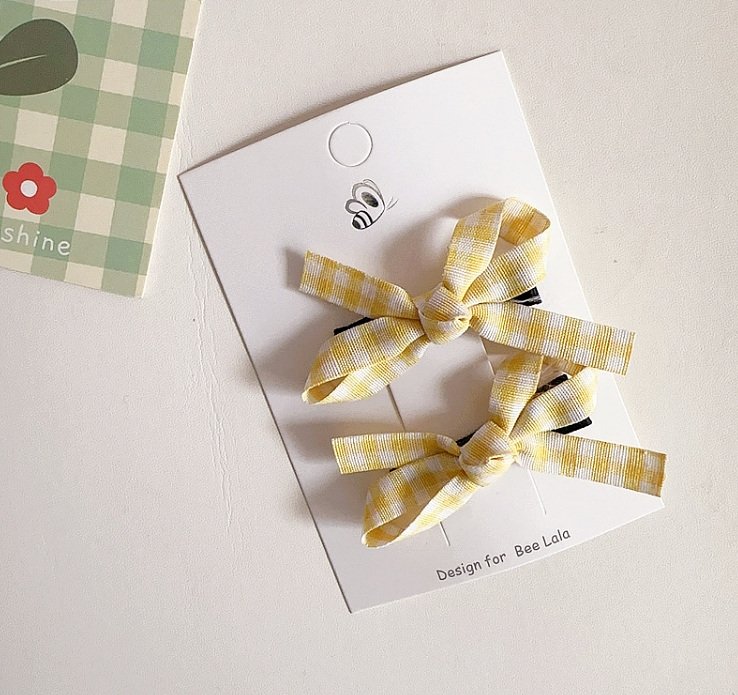 Miso - Korean Children Fashion - #childofig - Check Ribbon Hair Claw Clip - 7