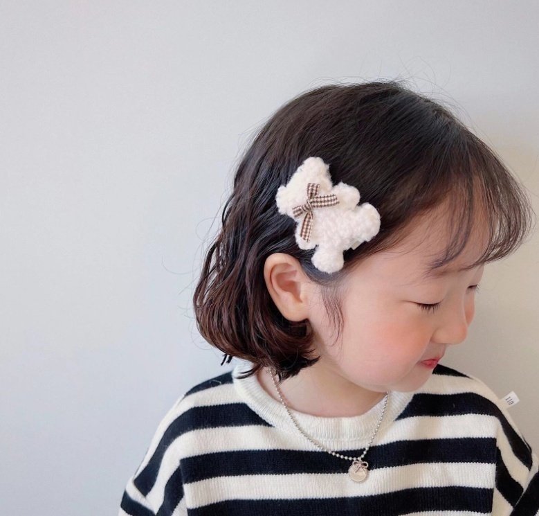 Miso - Korean Children Fashion - #childofig - Fluffy Bear Hair Claw Clip