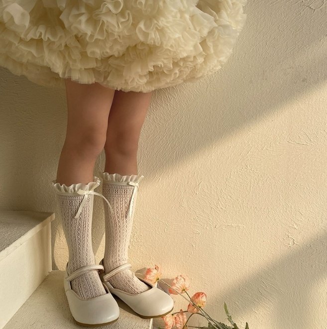 Miso - Korean Children Fashion - #childofig - Ribbon Frill Socks - 4