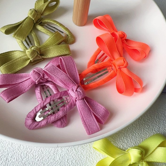Miso - Korean Children Fashion - #childofig - Vivid Ribbon Snap Hair Clip - 4
