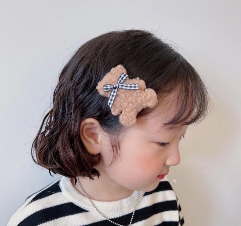 Miso - Korean Children Fashion - #childrensboutique - Fluffy Bear Hair Claw Clip - 2