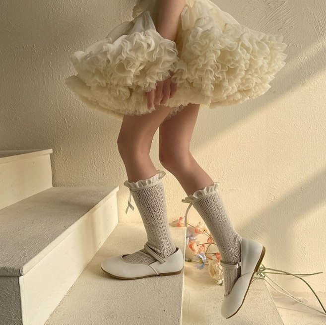 Miso - Korean Children Fashion - #childrensboutique - Ribbon Frill Socks - 5