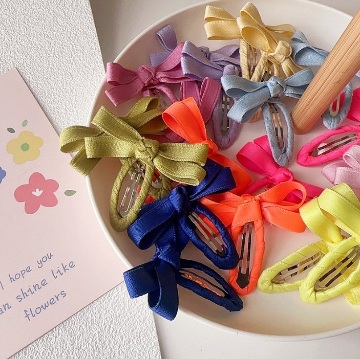 Miso - Korean Children Fashion - #designkidswear - Vivid Ribbon Snap Hair Clip - 5