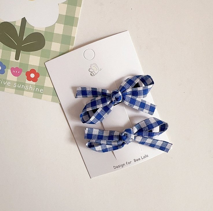 Miso - Korean Children Fashion - #designkidswear - Check Ribbon Hair Claw Clip - 9