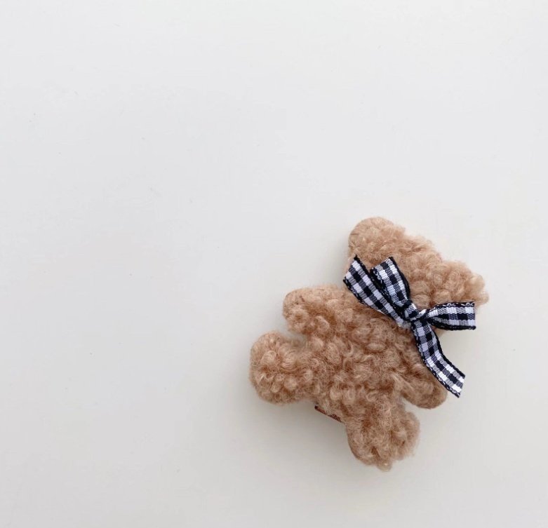 Miso - Korean Children Fashion - #designkidswear - Fluffy Bear Hair Claw Clip - 4