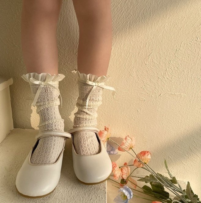 Miso - Korean Children Fashion - #discoveringself - Ribbon Frill Socks - 7