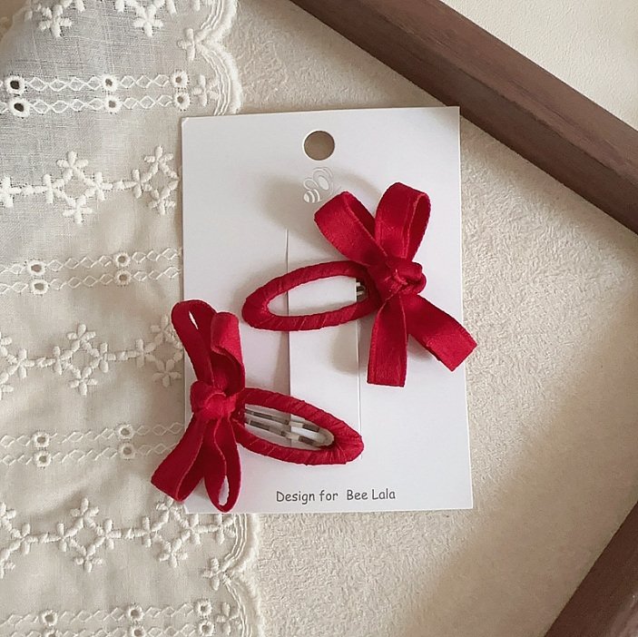 Miso - Korean Children Fashion - #fashionkids - Brown Tone Ribbon Snap Hair Clip - 8