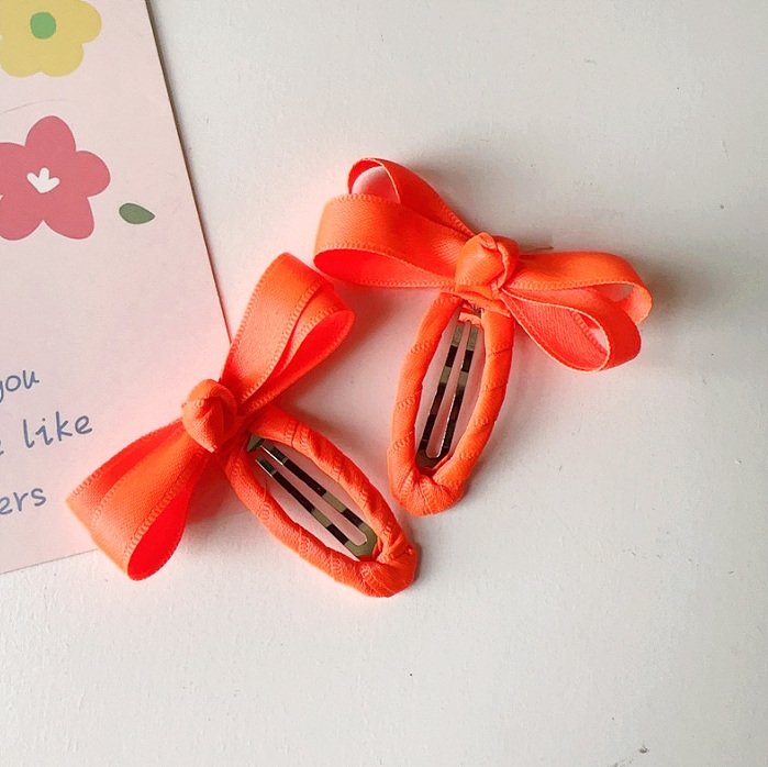 Miso - Korean Children Fashion - #fashionkids - Vivid Ribbon Snap Hair Clip - 7
