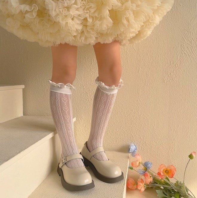 Miso - Korean Children Fashion - #fashionkids - Heart Frill Socks - 4
