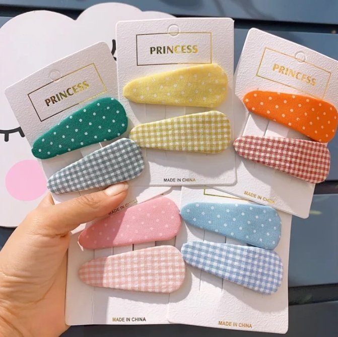 Miso - Korean Children Fashion - #kidsstore - Small Check Dot Snap Hair Clip