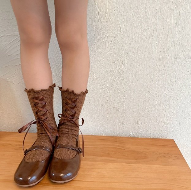 Miso - Korean Children Fashion - #kidsstore - Ribbon Strap Socks - 9