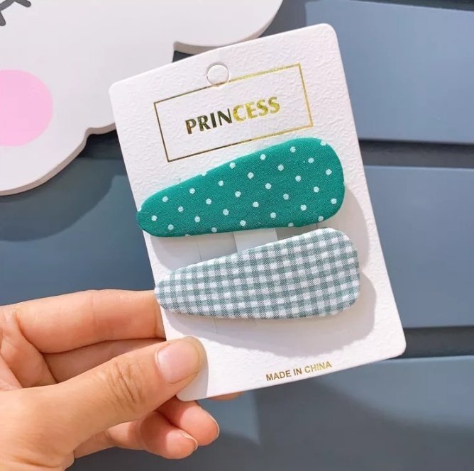 Miso - Korean Children Fashion - #kidzfashiontrend - Small Check Dot Snap Hair Clip - 2