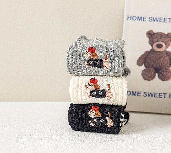 Miso - Korean Children Fashion - #littlefashionista - Puppy Stripe Tights - 3