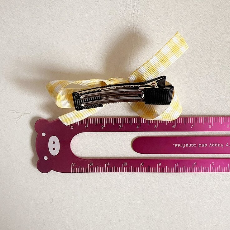 Miso - Korean Children Fashion - #magicofchildhood - Check Ribbon Hair Claw Clip - 3