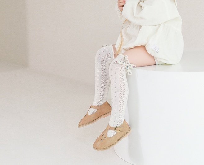 Miso - Korean Children Fashion - #minifashionista - Flower Ribbon Knee Socks - 7
