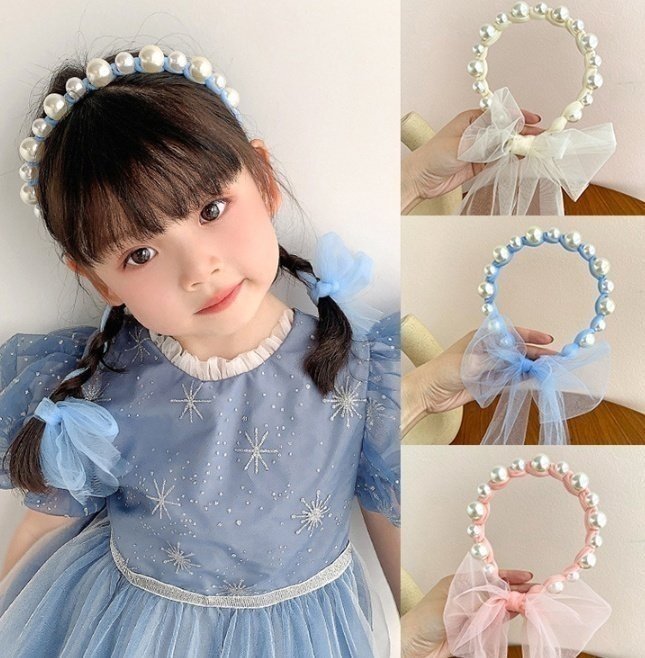 Miso - Korean Children Fashion - #prettylittlegirls - Pearl Lace Hairband - 6