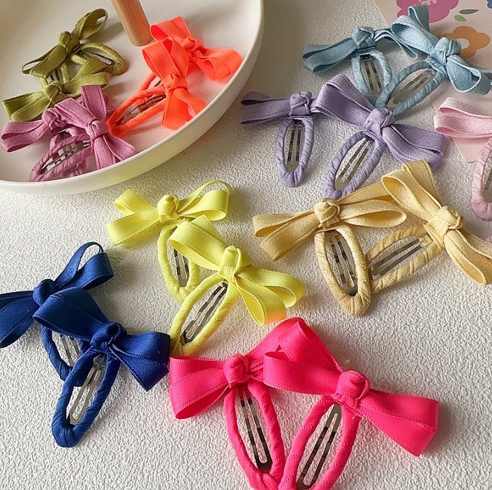 Miso - Korean Children Fashion - #stylishchildhood - Vivid Ribbon Snap Hair Clip - 2