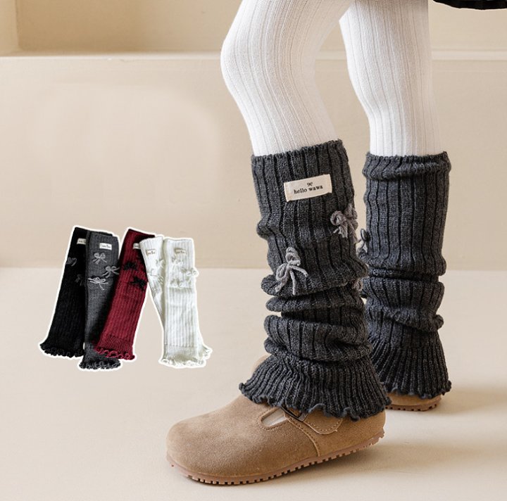 Miso - Korean Children Fashion - #stylishchildhood - Ribbon Warmer Leggings