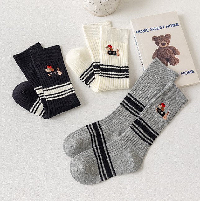 Miso - Korean Children Fashion - #stylishchildhood - Puppy Stripe Tights - 9