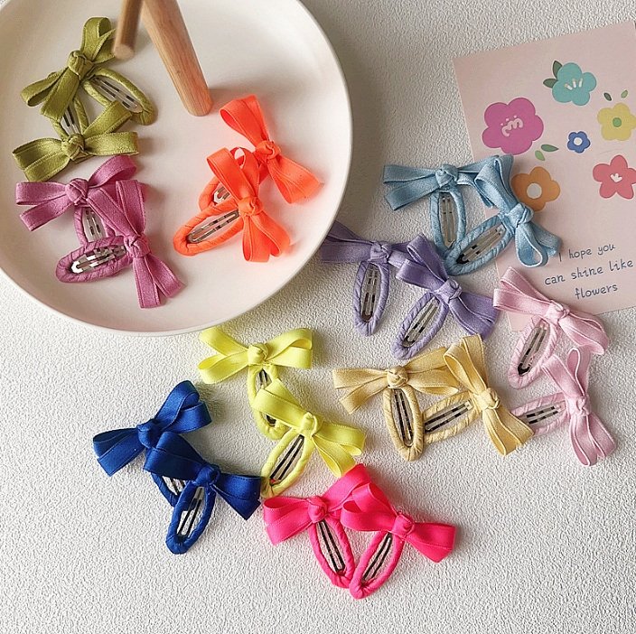 Miso - Korean Children Fashion - #toddlerclothing - Vivid Ribbon Snap Hair Clip