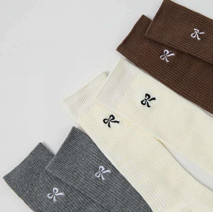 Miso - Korean Children Fashion - #toddlerclothing - Ribbed Ribbon Tights - 9