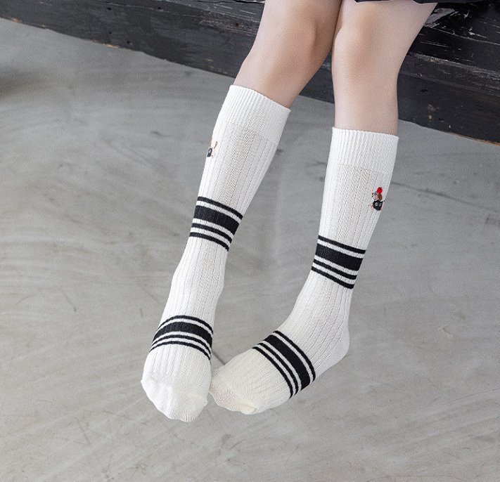Miso - Korean Children Fashion - #toddlerclothing - Puppy Stripe Tights - 8
