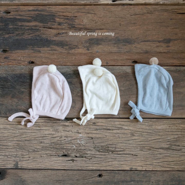 Mkids - Korean Baby Fashion - #babyoutfit - Brody Pom Pom Bonnet