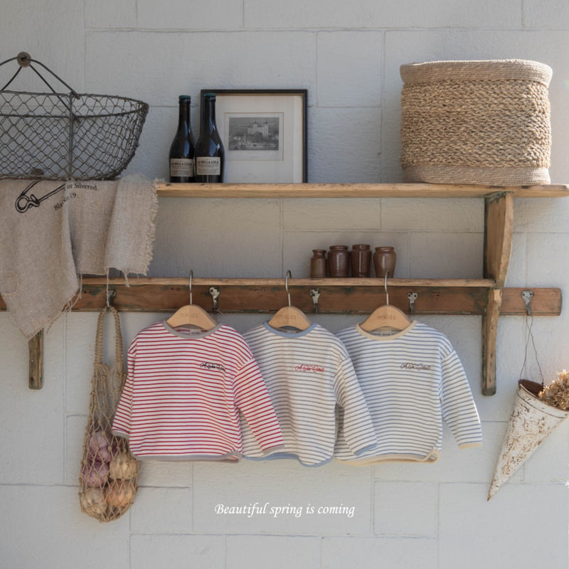 Mkids - Korean Baby Fashion - #onlinebabyshop - Macaron Stripe Tee