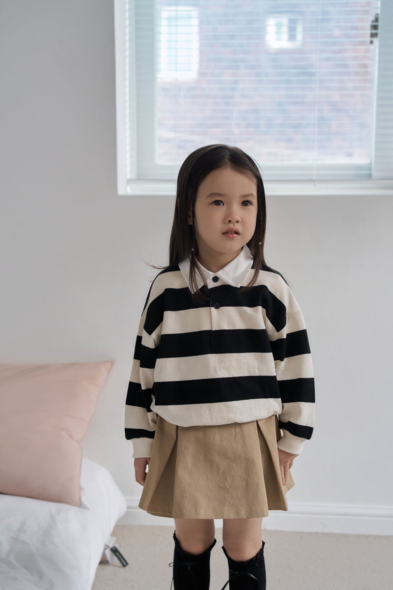 Momo Ann - Korean Children Fashion - #childrensboutique - Polo Collar Sweatshirt - 8