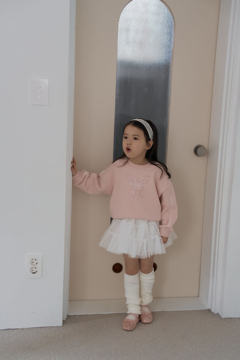 Momo Ann - Korean Children Fashion - #kidsshorts - Ribbon Sweatshirt - 8