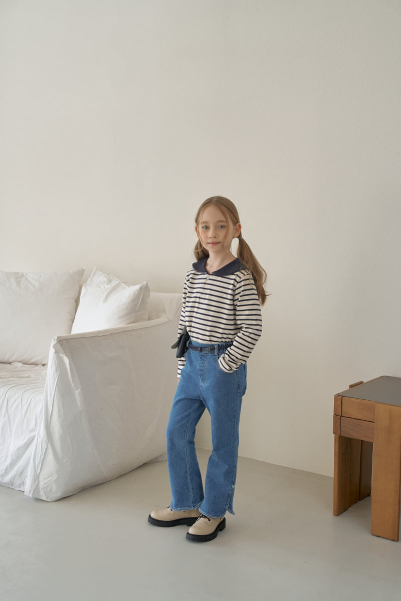 Momo Ann - Korean Children Fashion - #kidsshorts - Denim Bootcut Pants - 7
